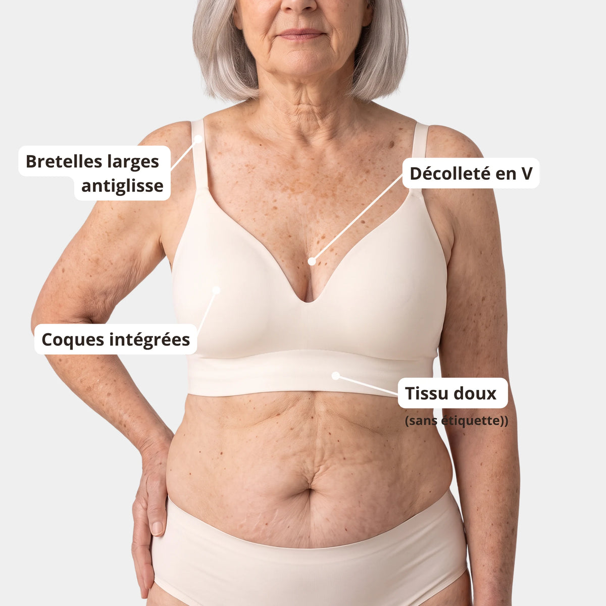 Soutien-Gorge Sans Armature N°3 - Maintien & Couvrance Totale (Grande Taille)